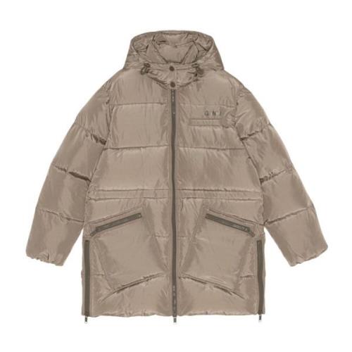 Down Jackets Ganni , Brown , Dames