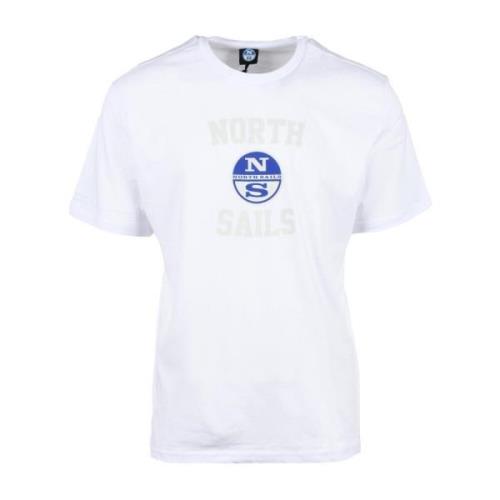 Heren Katoenen T-Shirt Collectie North Sails , White , Heren