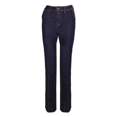 Contrast-Stitch Flared-Leg Denim Jeans and Zimmermann , Blue , Dames