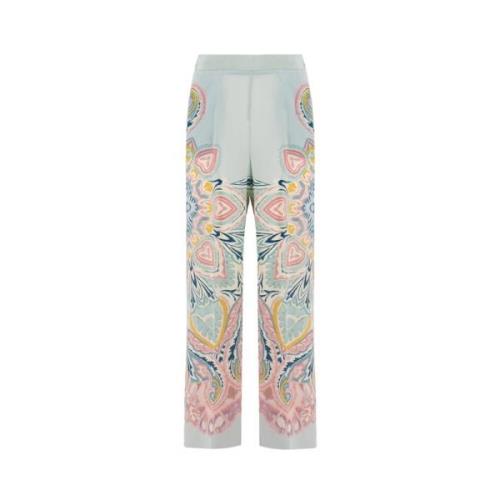 Leather Trousers Etro , Blue , Dames