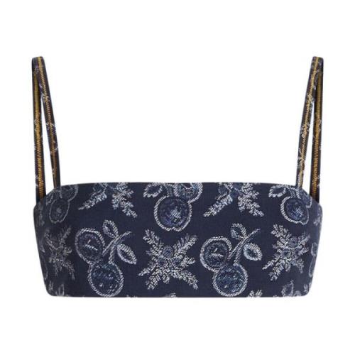 Blauwe Jacquard Bralette met Patroon Etro , Blue , Dames