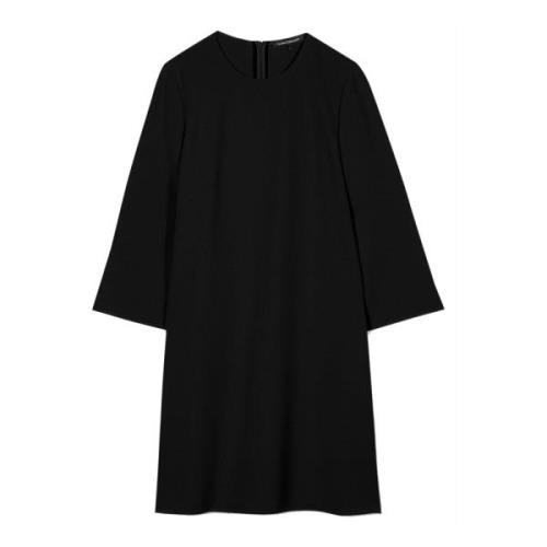 Zwarte Techno Crepe Zijden Jurk Luisa Cerano , Black , Dames