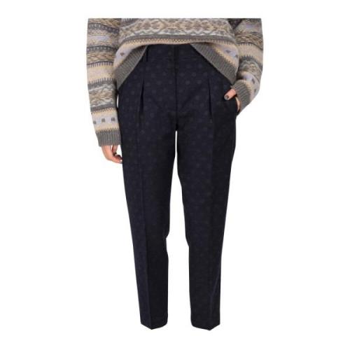 Gestreepte Fantasie Blauwe Broek Brunello Cucinelli , Black , Dames