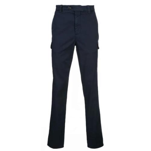 Navy Blue Slim Cargo Broek Brunello Cucinelli , Blue , Heren