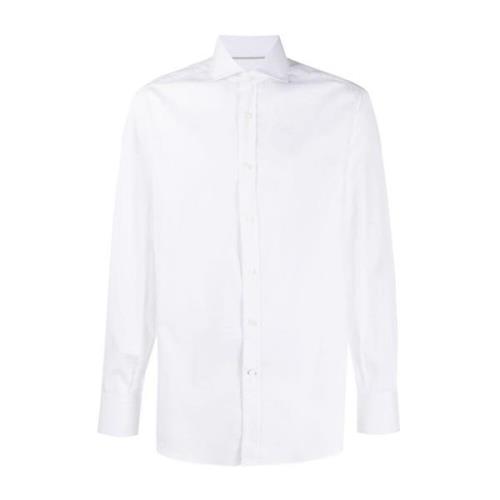 Classica Witte Button-Up Overhemd Brunello Cucinelli , White , Heren