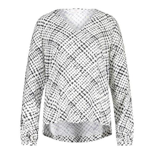 Viscoseblouse met abstract patroon Riani , White , Dames