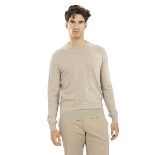 Oasi Cashmere Trui met Ronde Hals Ermenegildo Zegna , Beige , Heren