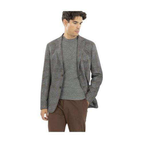 Geruite Jaspeado Blazer Ermenegildo Zegna , Gray , Heren