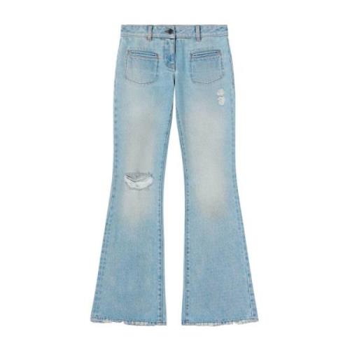 Lichtblauwe Bootcut Jeans Palm Angels , Blue , Dames