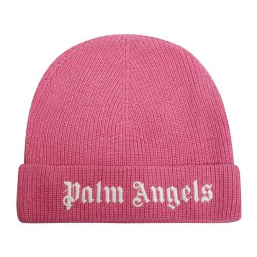 Urban Logo Beanie Muts Palm Angels , Pink , Heren