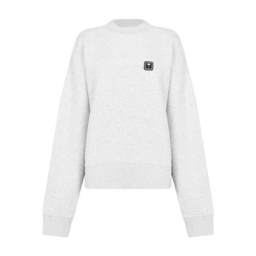 Oversized Sweatshirt in Grijs Melange Palm Angels , Gray , Dames