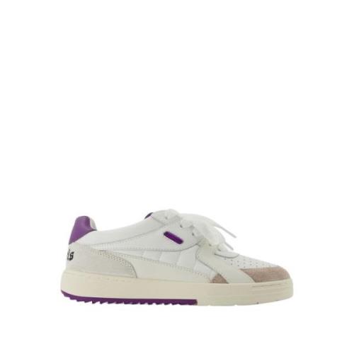 Wit/Paarse Leren Sneakers Palm Angels , Purple , Dames