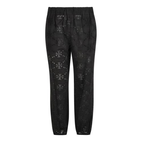 Slim-Fit Zwarte Broek Tory Burch , Black , Dames