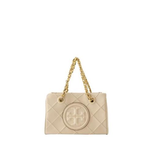 Zachte Mini Chain Shopper Tas - Leer - Nieuw Crème Tory Burch , Beige ...