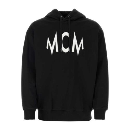 Zwarte katoenen sweatshirt - Klassieke stijl MCM , Black , Heren