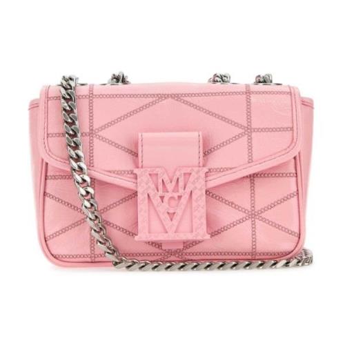 Roze Leren Mini Travia Schoudertas MCM , Pink , Dames