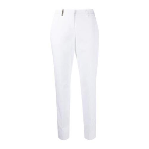 Cropped Trousers Peserico , White , Dames