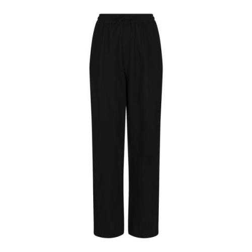 Sonar Linnen Broek met Wijde Pijpen Neo Noir , Black , Dames