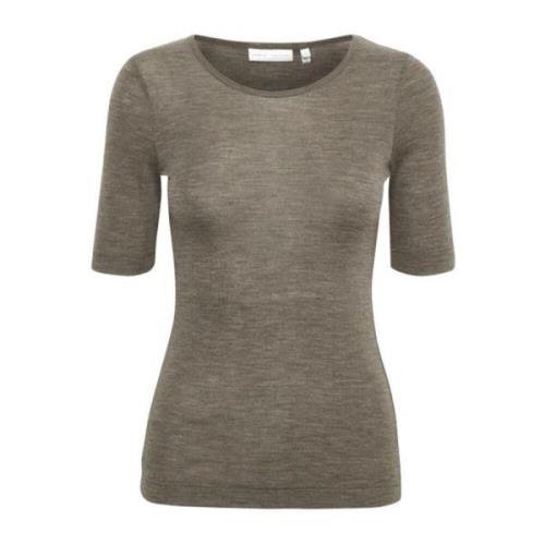 Stijlvolle Bruine Melange T-Shirt InWear , Brown , Dames