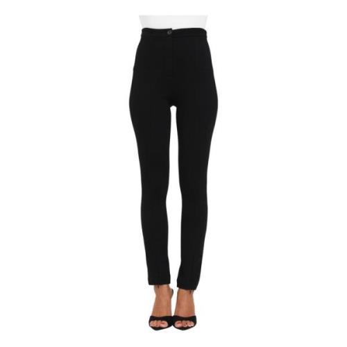 Slimme zwarte broek met geribbelde details Patrizia Pepe , Black , Dam...