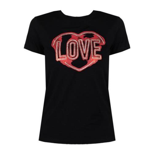 Stijlvolle Framelon T-Shirt voor vrouwen Patrizia Pepe , Black , Dames