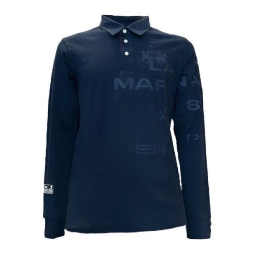 Heren Heavy Jersey Navy Polo La Martina , Blue , Heren