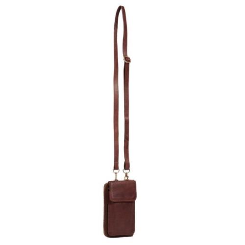 Stijlvolle Mobiele Tas Skind 100077 Dark Cognac Btfcph , Brown , Dames