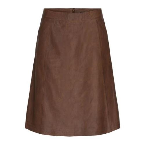 A-vormige rok Skind 100069 Btfcph , Brown , Dames