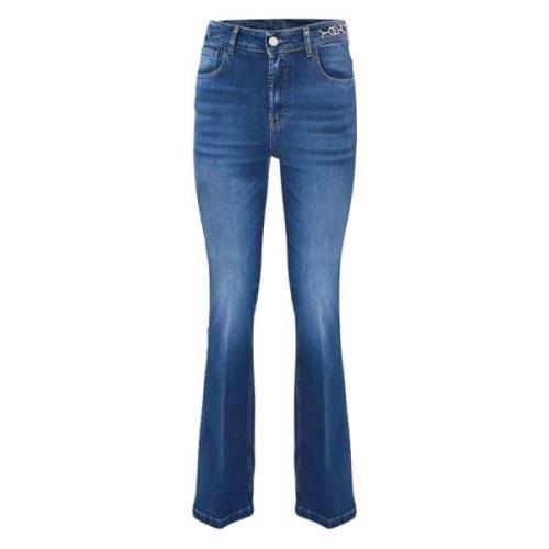 Rechte jeans met metalen gesp Kocca , Blue , Dames