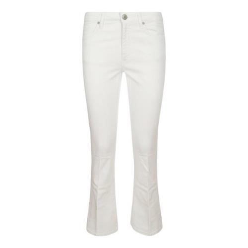 Stijlvolle Slim-Fit Witte Katoenen Denim Jeans Dondup , White , Dames