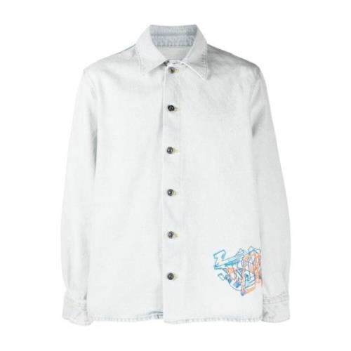 Denim Shirts Off White , Blue , Heren