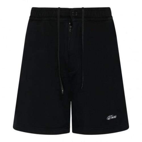 Zwarte Katoenen Lange Shorts Drole de Monsieur , Black , Heren