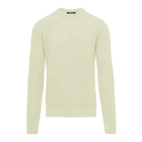 Katoen-Wol Gebreide Ronde Hals Pullover BomBoogie , Yellow , Heren