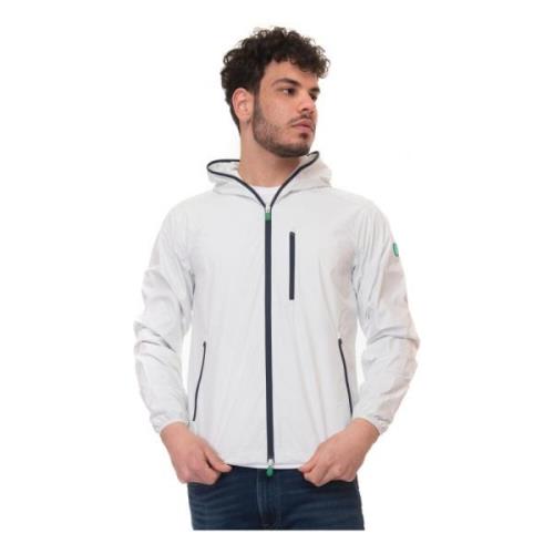 Slim Fit Hooded Harrington Jas Save The Duck , White , Heren