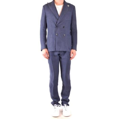 Mannen Eg468Avegr52207849Tc Wool Suit Lardini , Blue , Heren