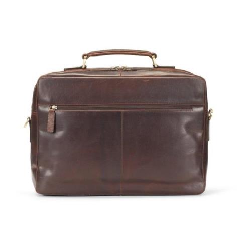 Donkerbruine Leren Laptoptas Howard London , Brown , Heren