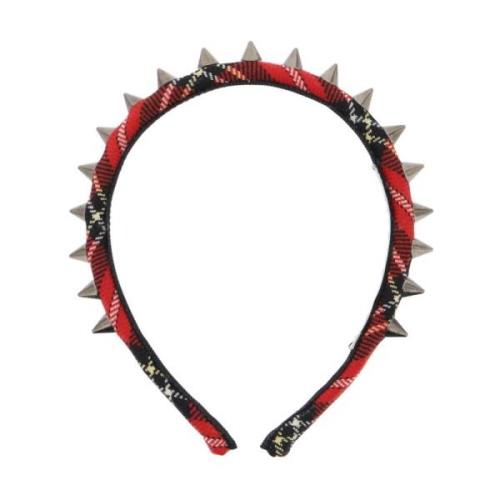 Tartan Spike Haarband Alessandra Rich , Red , Dames