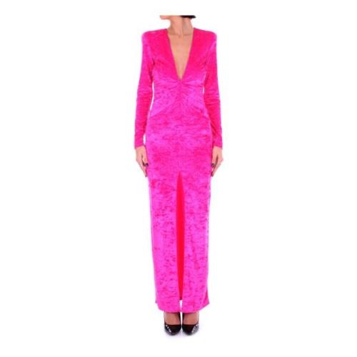 Fuchsia Jurk met Dijhoge Split Amen , Pink , Dames