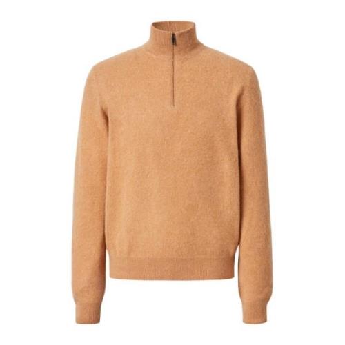 Pure Cashmere Half-Zip Turtleneck Massimo Alba , Beige , Heren