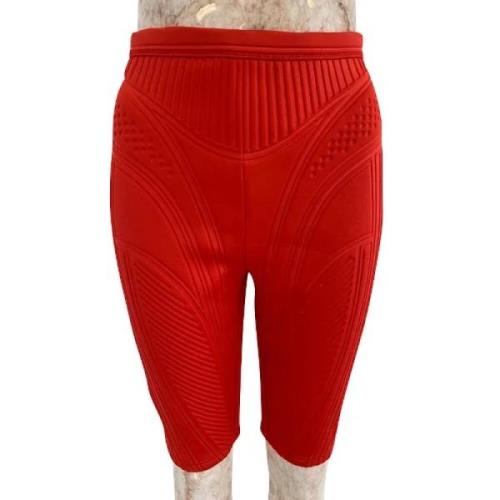 Pre-owned Polyester bottoms Mugler Pre-owned , Red , Dames