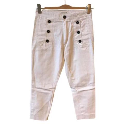 Pre-owned Cotton jeans Isabel Marant Pre-owned , White , Dames