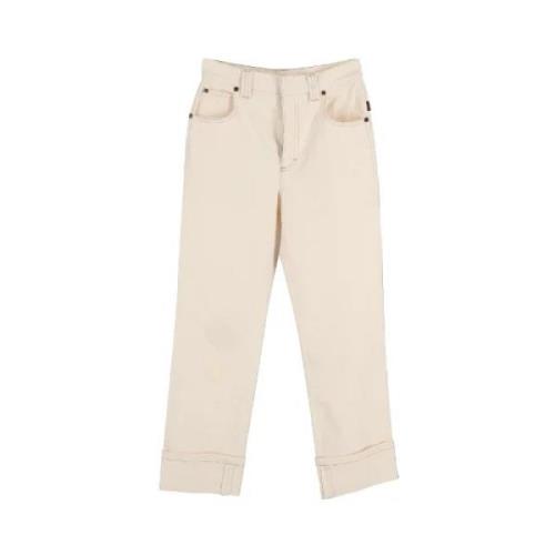 Pre-owned Cotton jeans Chloé Pre-owned , Beige , Dames