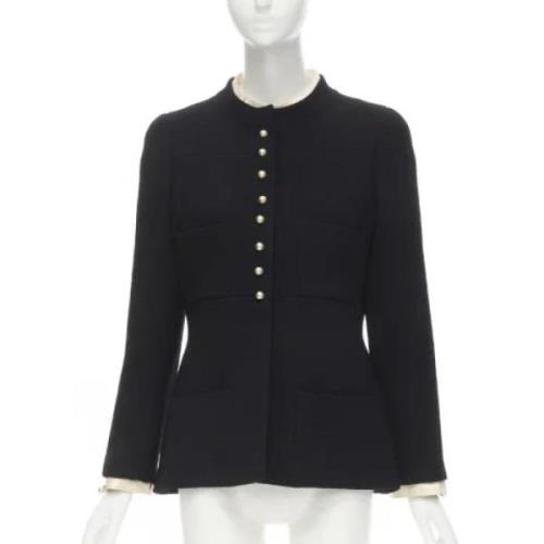 Pre-owned Wool outerwear Chanel Vintage , Black , Dames