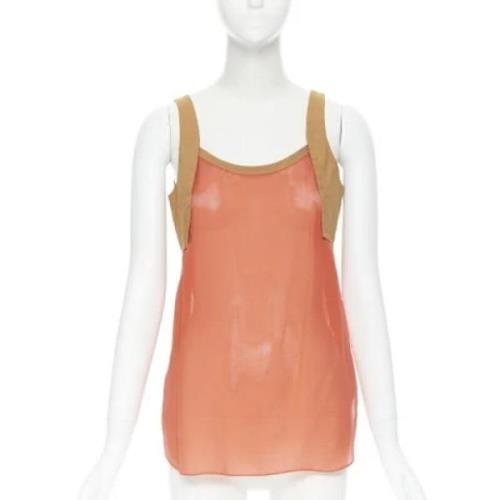 Pre-owned Fabric tops Hermès Vintage , Orange , Dames