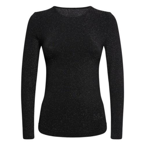 Metallic Top Lange Mouwen MVP wardrobe , Black , Dames