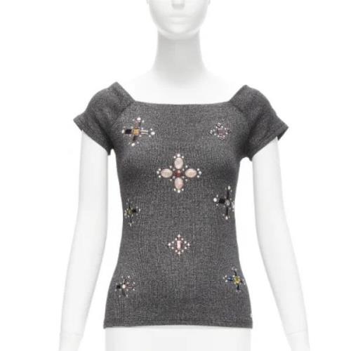 Pre-owned Cotton tops Chanel Vintage , Gray , Dames