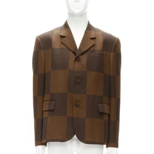 Pre-owned Wool outerwear Louis Vuitton Vintage , Brown , Dames