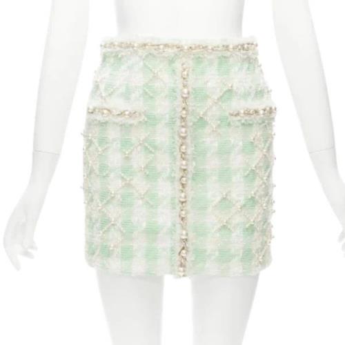 Pre-owned Fabric bottoms Balmain Pre-owned , Green , Dames