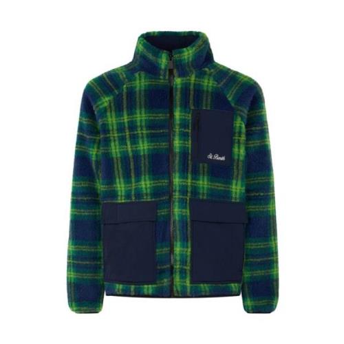 Sherpa Fleece Jas Groen/Blauw MC2 Saint Barth , Multicolor , Heren