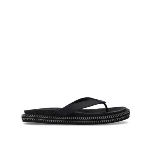 Leren Flip Flop Slidesport Jacquemus , Black , Dames